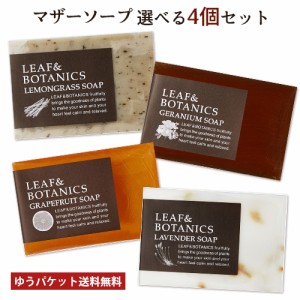 松山油脂 リーフ＆ボタニクス(LEAF&BOTANICS) マザーソープ 選べる4個セット【メール便送料込】