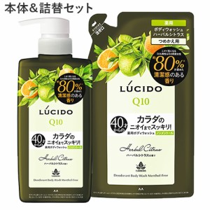 ルシード(LUCIDO) 薬用デオドラントボディウォッシュ ハーバルシトラス 本体450ml＆詰替用380ml ノンメントール マンダム(mandom)【送料