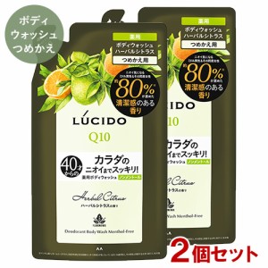 ルシード(LUCIDO) 薬用デオドラントボディウォッシュ ノンメントール ハーバルシトラス 詰替用 380ml×2個セット マンダム(mandom)【送料