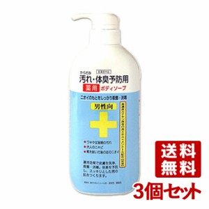 からだの汚れ・体臭予防用 薬用ボディソープ 男性向 450ml×3個セット クロバーコーポレーション(CLOVER)【送料無料】