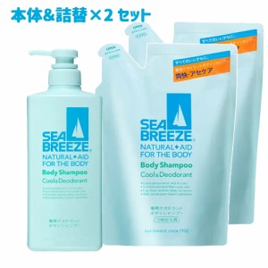 シーブリーズ ボディシャンプー クール＆デオドラント 本体600mL+詰替用400ml×2個セット 医薬部外品 ファイントゥデイ 【送料込】 液体