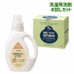 パックス 純粉せっけんN 1kg＆洗濯用石けんソフト 無香料 1200mlセット 洗濯用液体石けん 純石鹸 PAX NATURON 太陽油脂【送料込】