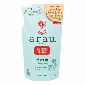 アラウ.(arau.) 無添加 洗濯用せっけんゼラニウム 詰替用 1L 液体洗剤 柔軟剤なしでも繊維本来のふっくらした仕上がりに サラヤ(SARAYA)