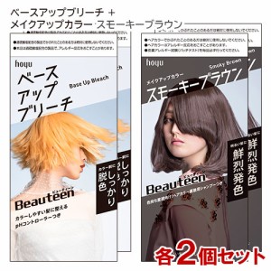 ビューティーン(Beauteen) ベースアップブリーチ＋メイクアップカラー スモーキーブラウン 各2個セット 医薬部外品 ホーユー 送料込