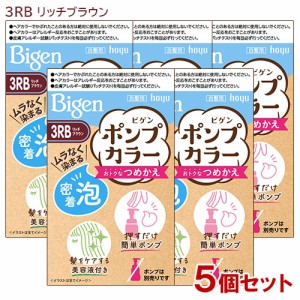 【5個セット】 ビゲン(Bigen) ポンプカラー つめかえ 3RB リッチブラウン ホーユー(hoyu) 【送料込】