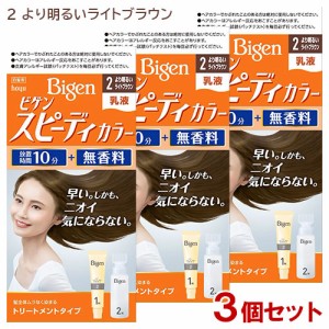 【3個セット】 ビゲン(Bigen) スピーディカラー 乳液 2 より明るいライトブラウン ホーユー(hoyu) 白髪染め 【送料込】
