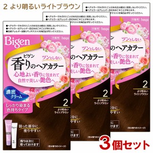 【3個セット】 ビゲン(Bigen) 香りのヘアカラー クリーム 2 より明るいライトブラウン ホーユー(hoyu) 白髪染め 【送料込】