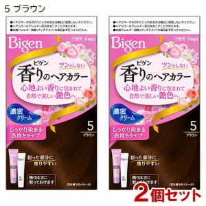 【2個セット】 ビゲン(Bigen) 香りのヘアカラー クリーム 5 ブラウン ホーユー(hoyu) 白髪染め 【送料込】