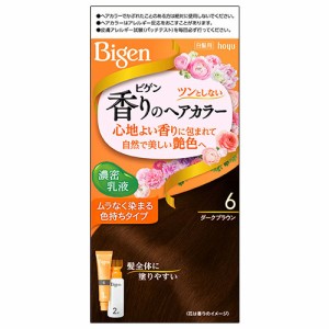 ビゲン(Bigen) 香りのヘアカラー 乳液 6 ダークブラウン ホーユー(hoyu) 白髪染め