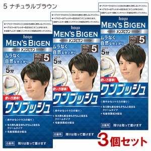 【3個セット】 メンズビゲン(MENS BIGEN) ワンプッシュ 5 ナチュラルブラウン ホーユー(hoyu) 【送料込】 医薬部外品