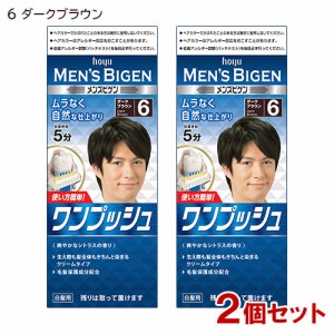 【2個セット】 メンズビゲン(MENS BIGEN) ワンプッシュ 6 ダークブラウン ホーユー(hoyu) 【送料込】 医薬部外品