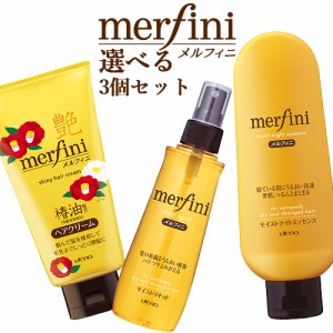 メルフィニ ヘアトリートメント&ヘアクリーム 選べる3点セット＜モイストナイトエッセンス/モイストリキッド/ミルキィークリームN&T＞ ウ