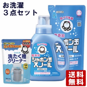 シャボン玉石けん お洗濯セット(洗濯槽クリーナー500g＆洗濯用石けんスノール液体 本体1000ml＆つめかえ用800ml) 【送料込】