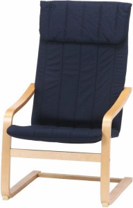 ハイバックチェアー おしゃれ 椅子 木製 北欧 スリム リラックスチェアー ブラック