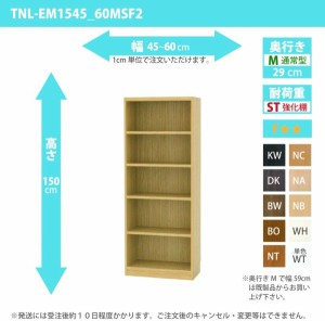 オーダー家具 収納棚 オーダーラック 強化棚板 幅45〜60cm 高さ150cm 奥行29cm