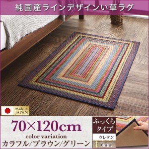 玄関マット 夏用 70×120cm おしゃれ ふっくら6mm 純国産ライン 日本製 い草ラグマット