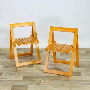 折りたたみ椅子 2脚組 ナチュラル 木製 完成品