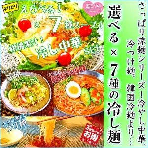 さっぱり 冷やし中華 ( 冷麺 ) 特選 7種から選べる お試し 3種6人前セット 人気の 冷し中華 つけ麺 韓国冷麺 など