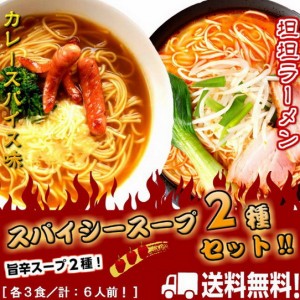 担担麺　スパイスカレーラーメン　旨辛スープ 2種6人前 セット　濃厚 ねり胡麻 担々麺　とろみ和風だしカレー お取り寄せ 通販 グルメ