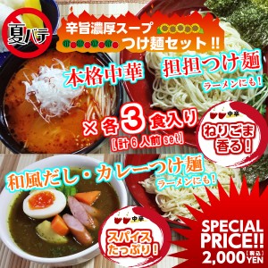 旨辛濃厚スープ つけ麺 セット 2種6人前 ねり胡麻 担々麺スープ ＆ 濃厚スパイス カレー味スープ 九州細麺 お取り寄せ 通販 グルメ