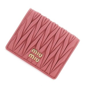 即日発送 ミュウミュウ 二つ折り財布 5MV204 2FPP F0638 色:BEGONIA ピンク