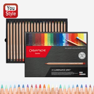 カランダッシュ CARAN D'ACHE 油性色鉛筆 ルミナンス6901 20色セット 20本 紙箱 6901-720