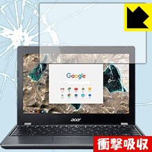 特殊素材で衝撃を吸収 衝撃吸収[光沢]保護フィルム Acer Chromebook C740 日本製【PDA工房】