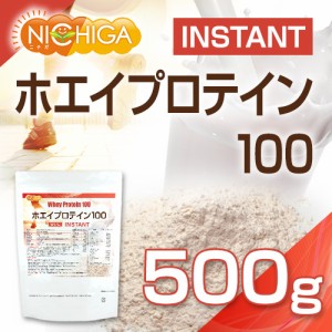 ホエイプロテイン100 【instant】 500ｇ プレーン味 【メール便選択で送料無料】 rBST (牛成長ホルモン剤不使用) WPC 溶けやすい造粒品 [