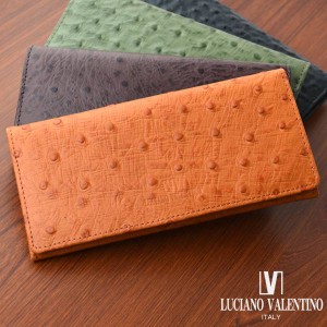 取寄品 本革 LUCIANOVALENTINO オーストリッチ風型押し二つ折り LUV-5001