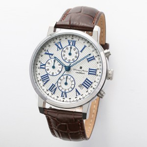 取寄品 正規品 Salvatore Marra 腕時計 サルバトーレマーラ SM22103-SSWH 日常生活防水 日付表示 レザーベルト 防水 メンズ腕時計 送料無