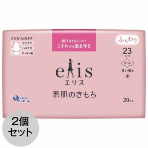 ナプキン 生理用 エリス 素肌のきもち ふんわり 多い昼用 羽つき 23cm 20枚入×2セット