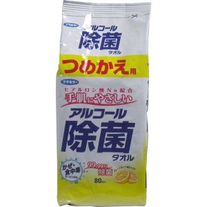 除菌ウェットティッシュ フマキラー アルコール除菌タオル ヒアルロン酸配合 詰め替え用 80枚入