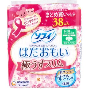 生理用ナプキン ソフィ はだおもい 極うすスリム 多い昼-ふつうの日 羽つき 21cm 38枚入