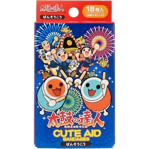 絆創膏 子供用 キャラクター 太鼓の達人 CUTE AID ばんそうこう 18枚入