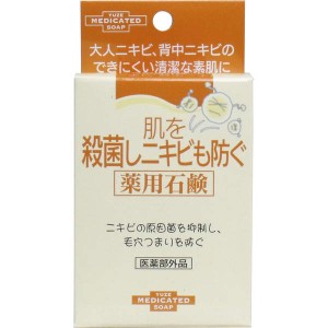 固形石鹸 肌を殺菌しニキビも防ぐ薬用石鹸 110g 大人ニキビ 背中ニキビのできにくい清潔な素肌に