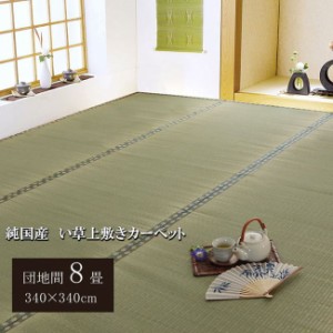 い草カーペット ラグ 畳の上に敷くもの 団地間 8畳 約340×340cm 畳の上敷き カバー 抗菌 防臭 国産 日本製
