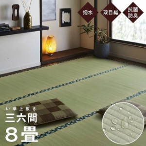 い草カーペット ラグ 撥水 畳の上敷き 三六間 8畳 約364×364cm 畳の上に敷くもの カバー ござ 国産 日本製
