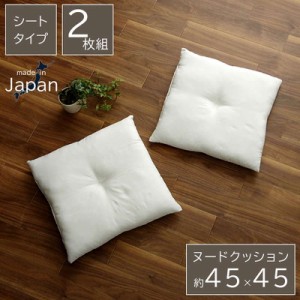 ヌードクッション シートクッション 正方形 45×45cm 2個セット 中身 本体のみ 肉厚 ボリューム 日本製