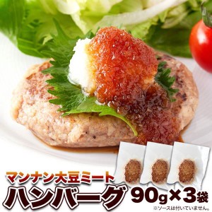 ハンバーグ マンナン大豆ミート ハンバーグ 90g×3袋 100％植物由来原料使用【メール便 送料無料】