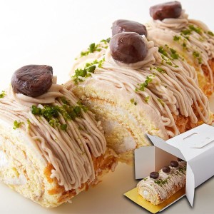 モンブランのロールケーキ 冷凍 濃厚で豊かな栗の香り 20cm 約4人〜6人用 クラッシュピスタチオ乗せ