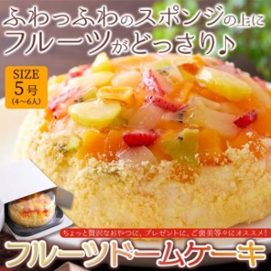 フルーツケーキ 5号 果物たっぷり フルーツドームケーキ 冷凍便 4人〜6人用