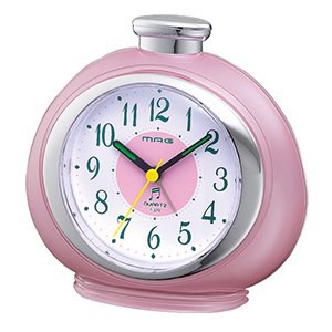 目覚まし時計 めざまし時計 アナログ メロディアラームクロック ライト付き ピンク