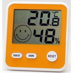 温湿度計 温度計 湿度計 デジタル 小型 卓上 最高最低温度計 おしゃれ 室内用快適計 イエロー