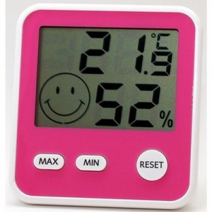 温湿度計 温度計 湿度計 デジタル 小型 卓上 最高最低温度計 おしゃれ 室内用快適計 ピンク
