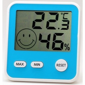 温湿度計 温度計 湿度計 デジタル 小型 卓上 最高最低温度計 おしゃれ 室内用快適計 ブルー