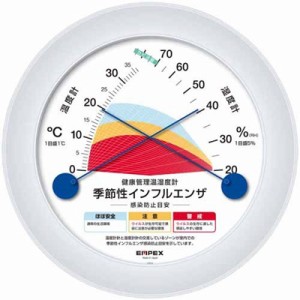 温湿度計 インフルエンザ予防対策グッズ 温度計 湿度計 アナログ 感染防止目安計 日本製