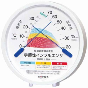 温湿度計 インフルエンザ予防対策グッズ 温度計 湿度計 アナログ 感染防止目安計 日本製