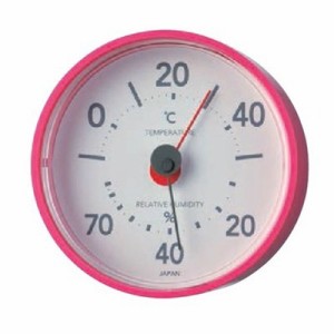 温湿度計 温度計 湿度計 アナログ おしゃれ 掛け置き 大きい文字 見やすい ピンク