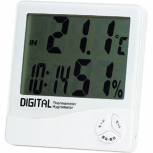 温度計 湿度計 温湿度計 デジタル 最低最高 時計表示 カレンダー 置き掛け