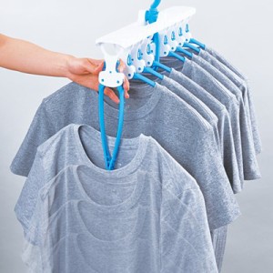 洗濯物干しハンガー Tシャツ用 Yシャツ用 8連ハンガー ワンタッチ 衣類用 室内 屋外 ベランダ